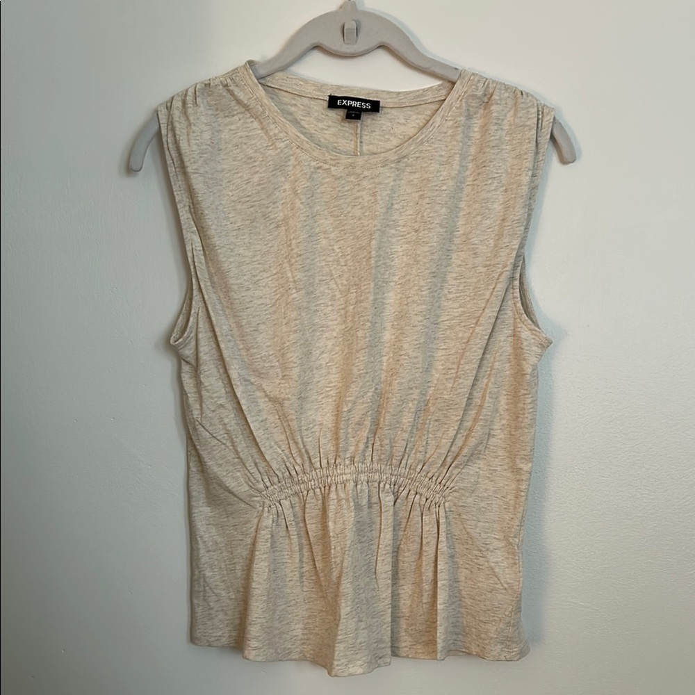 Express Women's Cream Sleeveless Top